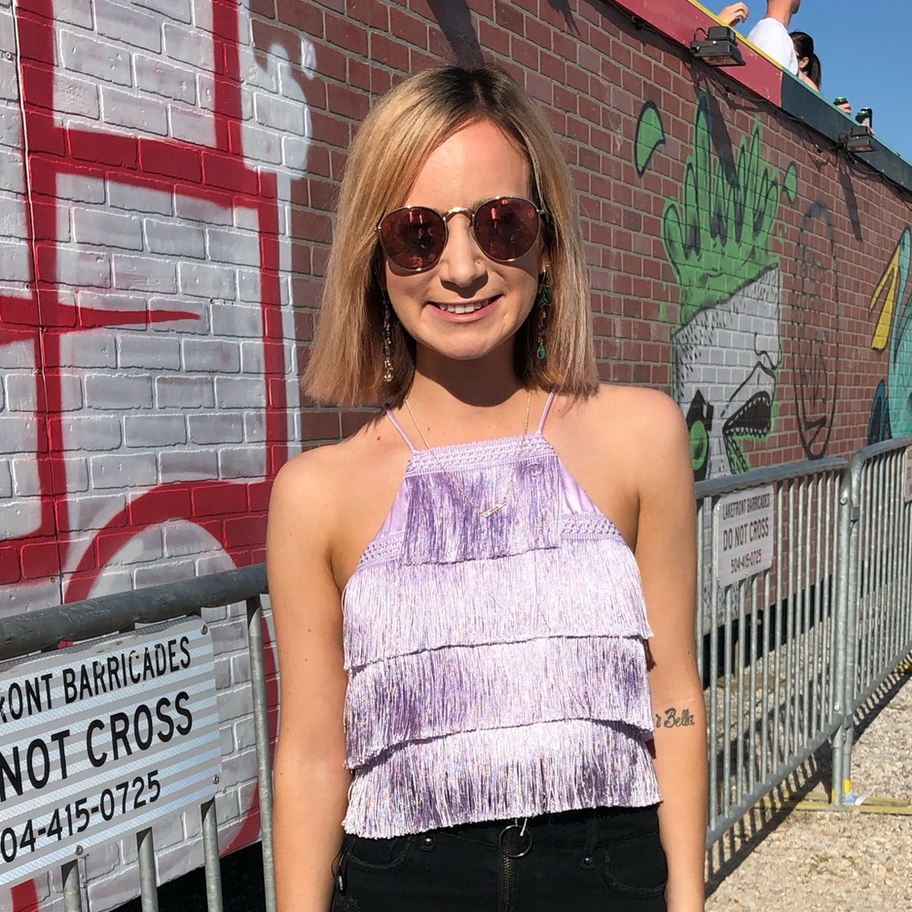 Violet Fringe Summer Top